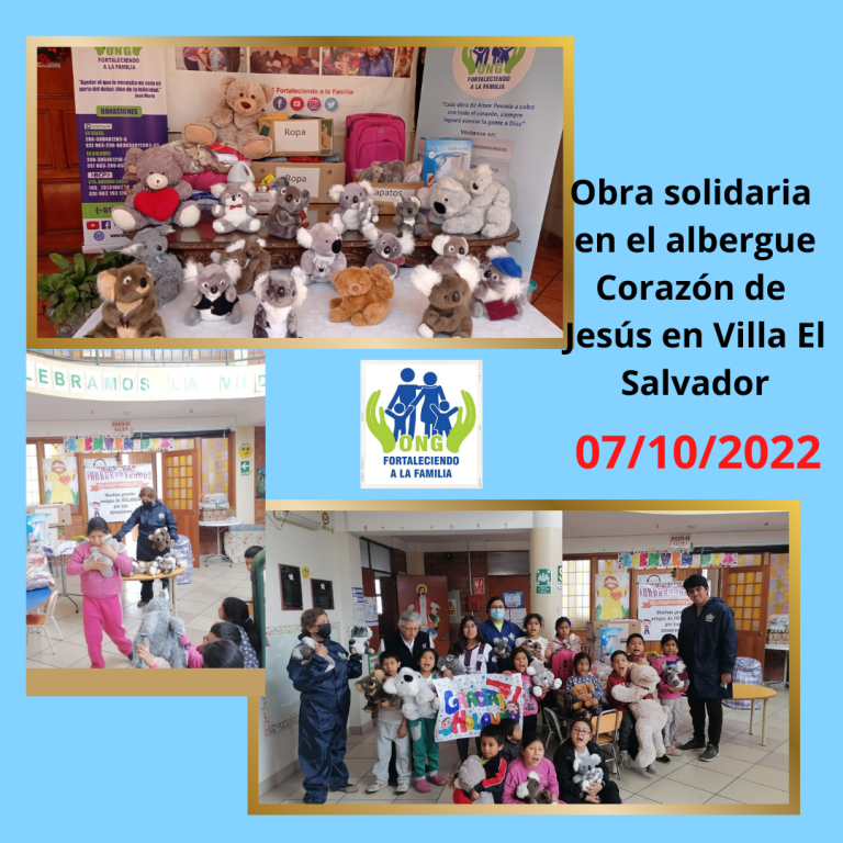 Lee más sobre el artículo Obra solidaria a favor del albergue Corazón de Jesús en Villa El Salvador (07/10/2022)