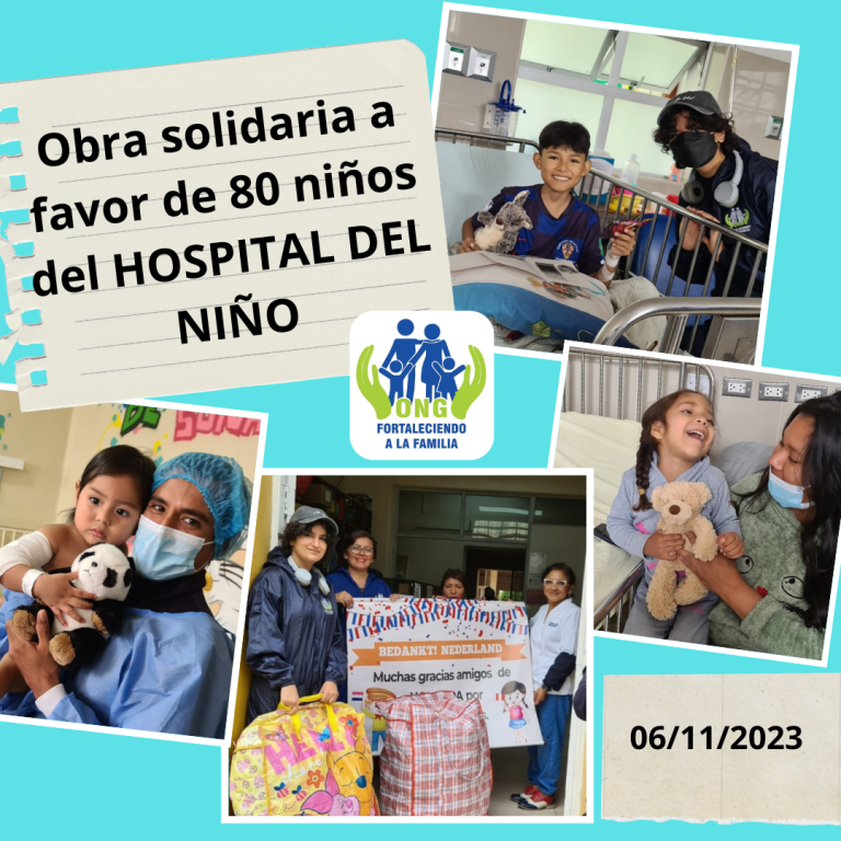 Lee más sobre el artículo Obra solidaria a favor de 80 niños del HOSPITAL DEL NIÑO – BREÑA  (06/11-23)