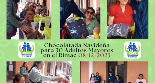 2da. Chocolatada Navideña con panetones y entrega de regalos para 30 ADULTAS MAYORES del Hospicio del Rímac (08/12/2023)