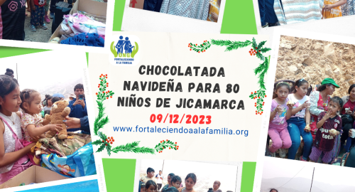 3ra. Chocolatada Navideña con panetones, entrega de ropas y peluches para 80 niños de la Olla Común Granito de Mostaza en JICAMARCA (09/12/2023)
