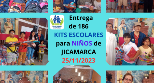 Entrega de kits escolares para 186 niños de JICAMARCA (25/11/2023)