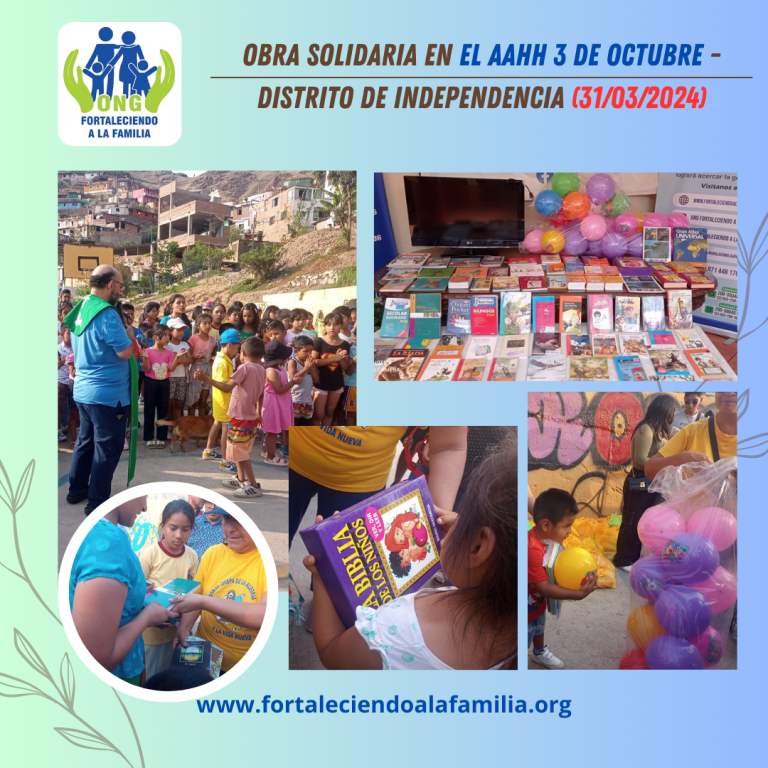 Lee más sobre el artículo Obra solidaria en el AAHH 3 de octubre – Independencia (31/03/2024)
