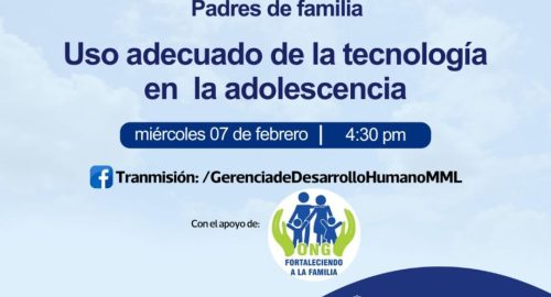 Charla para padres. Tema: Uso adecuado de la tecnología en la adolescencia (07/02/24)
