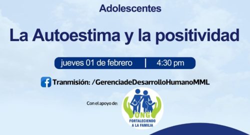 Charla para adolescentes.Tema: la autoestima y la positividad (01/02/24)