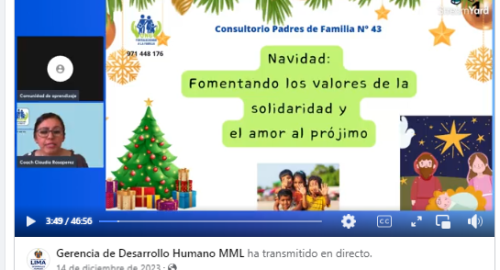 Charla para padres. Tema: Navidad: fomentando los valores de la solidaridad y amor al prójimo (14/12/23)