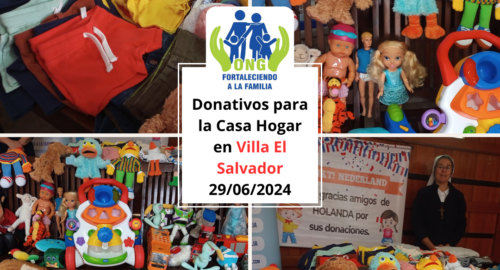 Donativos para los niños de la Casa Hogar Comunidad Cenáculo en Villa El Salvador (29/06/2024)