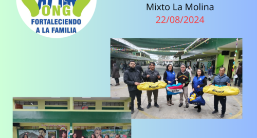 Donación de 22 pelotas profesionales de voleibal para la IE 1278 Mixto La Molina (22/08/2024)