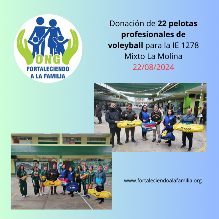 Lee más sobre el artículo Donación de 22 pelotas profesionales de voleibal para la IE 1278 Mixto La Molina (22/08/2024)