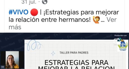 Charla para padres. Tema: Estrategias para mejorar la relación entre hermanos (31/07/24)