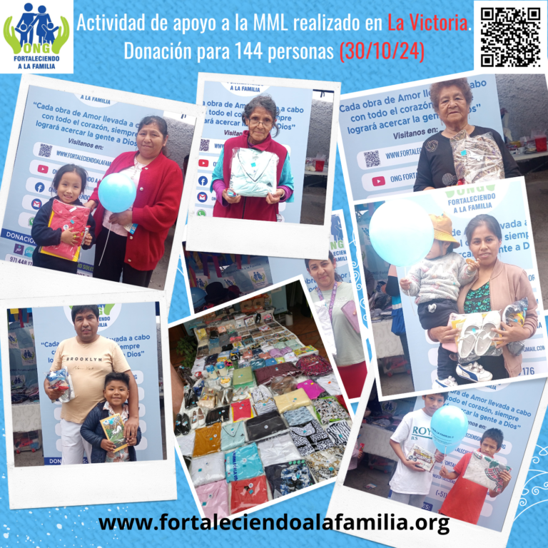 Lee más sobre el artículo Obra realizada en La Victoria, apoyando a la MML. Entregamos donaciones para 144 personas (30/10/2024)