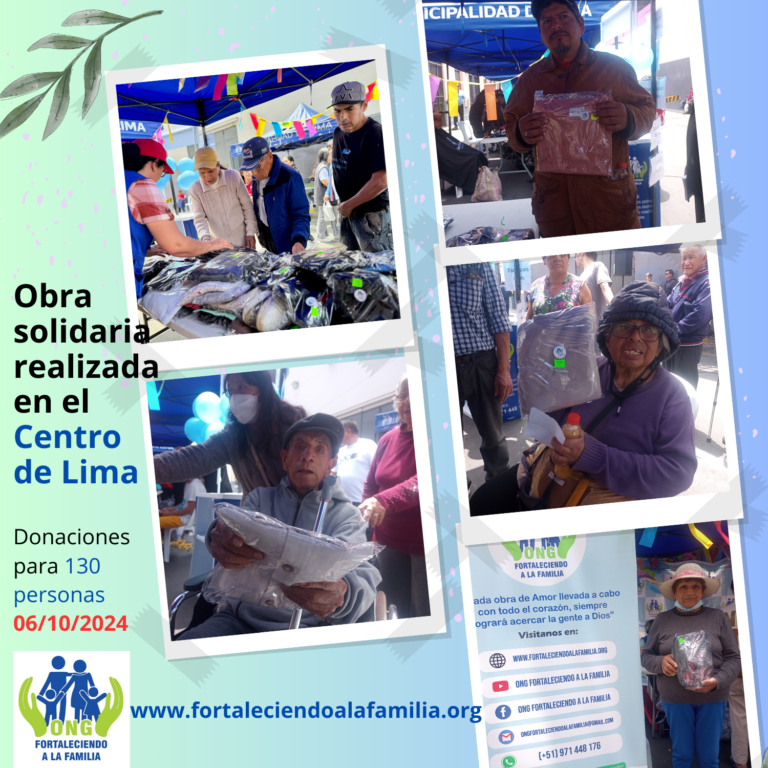 Lee más sobre el artículo Actividad de apoyo a la Municipalidad de Lima, realizada en el Centro de Lima. Llevamos donaciones para 130 personas (06/10/2024)