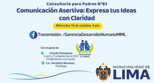 Charla para padres. Tema: Comunicación asertiva: Expresa tus ideas con claridad (16/10/24)