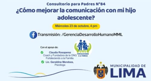 Charla para padres. Tema: ¿Cómo mejorar la comunicación con mi hijo adolescente? (23/10/24)
