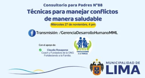 Charla para Padres. Tema: Técnicas para manejar conflictos de manera saludable (27/11/24)