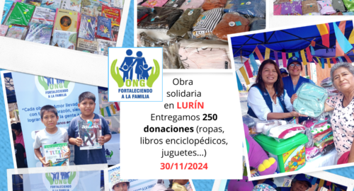Donaciones para 250 personas de LURÍN. Actividad organizada por la Municipalidad de Lima (30/11/2024)