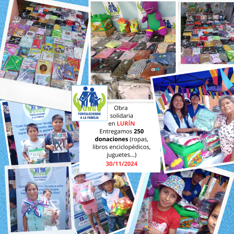 Lee más sobre el artículo Donaciones para 250 personas de LURÍN. Actividad organizada por la Municipalidad de Lima (30/11/2024)