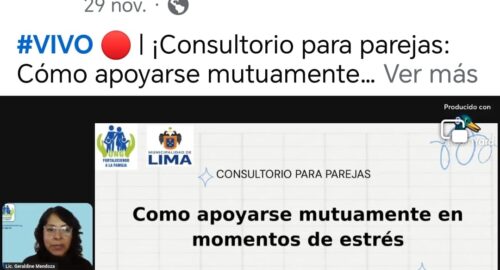 Charla para Parejas. Tema: Cómo apoyarse mutuamente en momentos de estrés (29/11/2024)