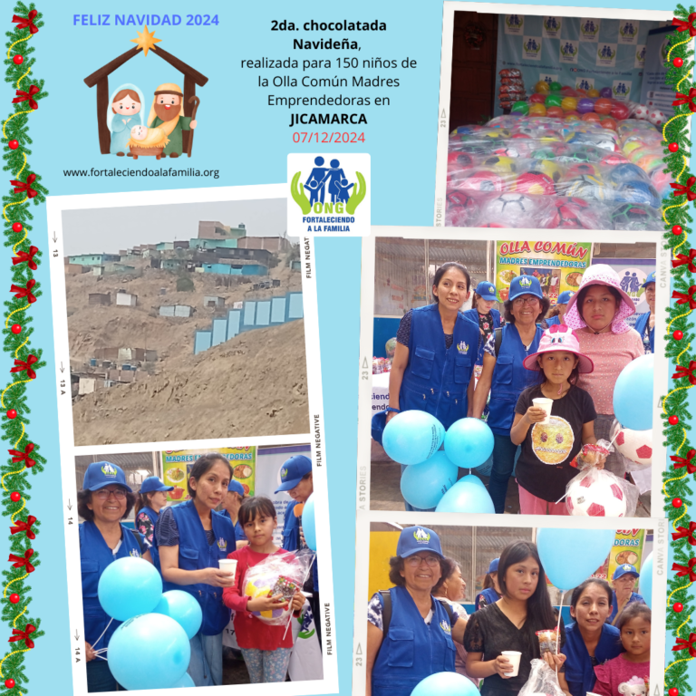 Lee más sobre el artículo 2da. chocolatada Navideña para 150 niños de Olla Común en JICAMARCA -HUAROCHIRÍ (07/12/2024)