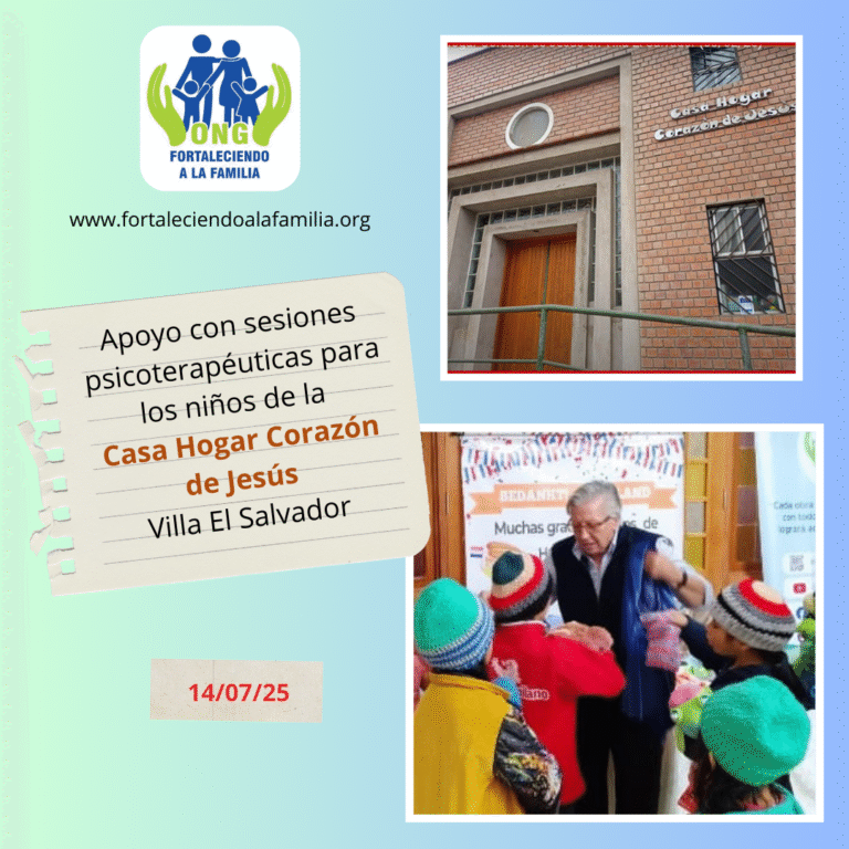 Lee más sobre el artículo Apoyo psicológico y terapéutico para niños de la Casa Hogar Corazón de Jesús – Villa El Salvador  (14/07/25)