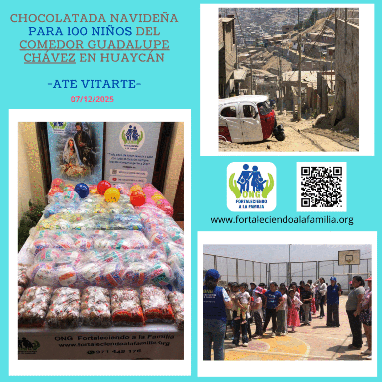 Lee más sobre el artículo Chocolatada Navideña para 100 niños de Huaycán, distrito de Ate Vitarte (07/12/2025)