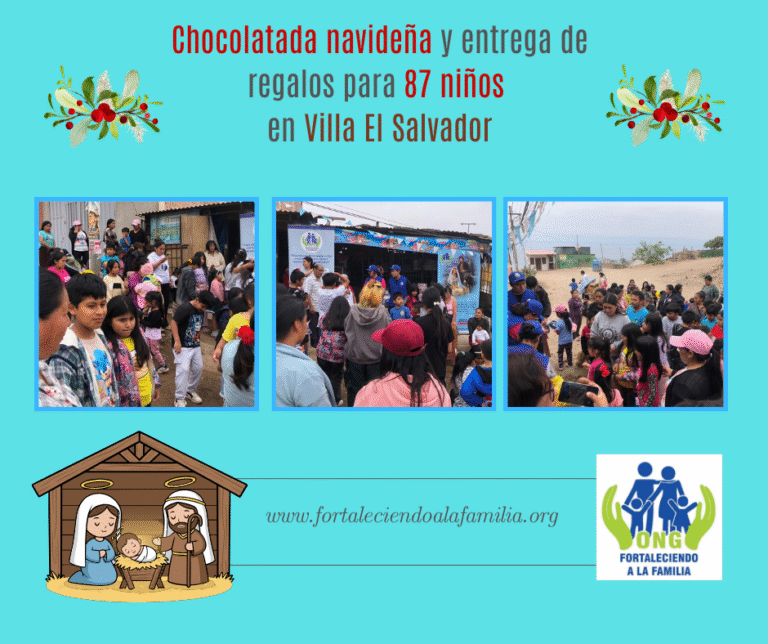 Lee más sobre el artículo Chocolatada Navideña y entrega de regalos para 87 niños del comedor pupular Señor de los Milagros en Villa El Salvador (14/12/2025)