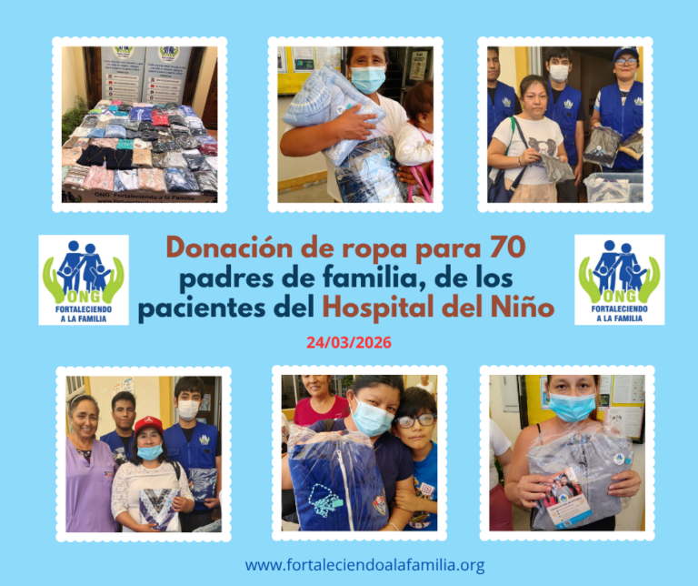 Lee más sobre el artículo Donaciones para 70 padres de familia de los niños internados en el Hospital del Niño (24/03/26)
