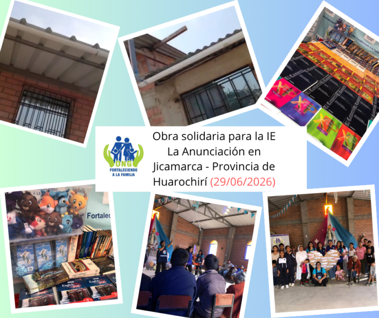 Lee más sobre el artículo Obra solidaria para la IE «La Anunciación» de Jicamarca. Se instaló canaletas pluviales, se donó enciclopedias para su biblioteca, y taller para padres e hijos (29/06/2026)